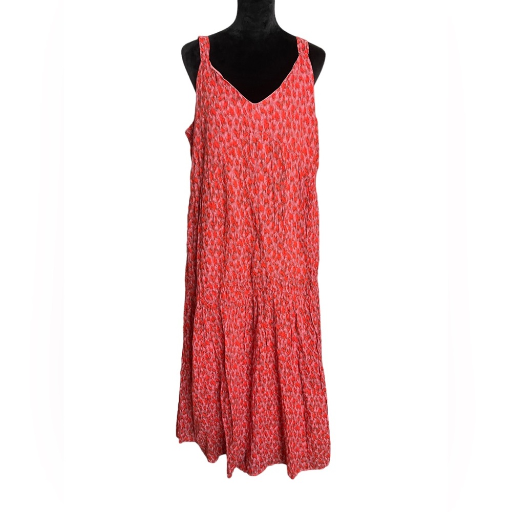 NWT Joie Red and Pink Maxi Dress Sz L